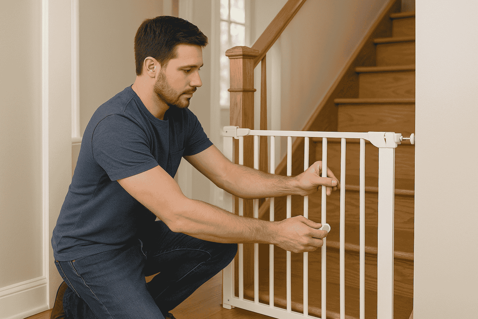 En trappa barnsäkras av en installatör